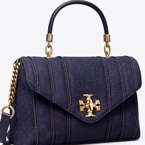 Tory Burch Kira Quilted Denim Small Satchel